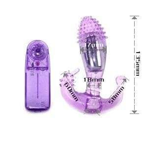Stimolatore Anale Piccolo con Vibrazione e Rilievi Stimolanti Viola